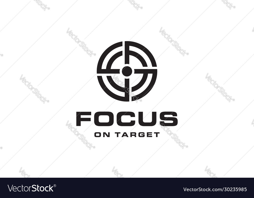 Letter f with focus concept logo design concept Vector Image