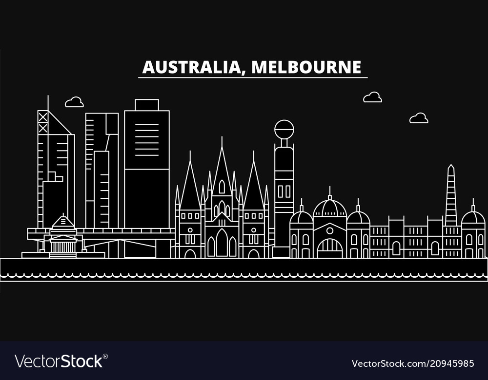 Melbourne Silhouette Skyline australia