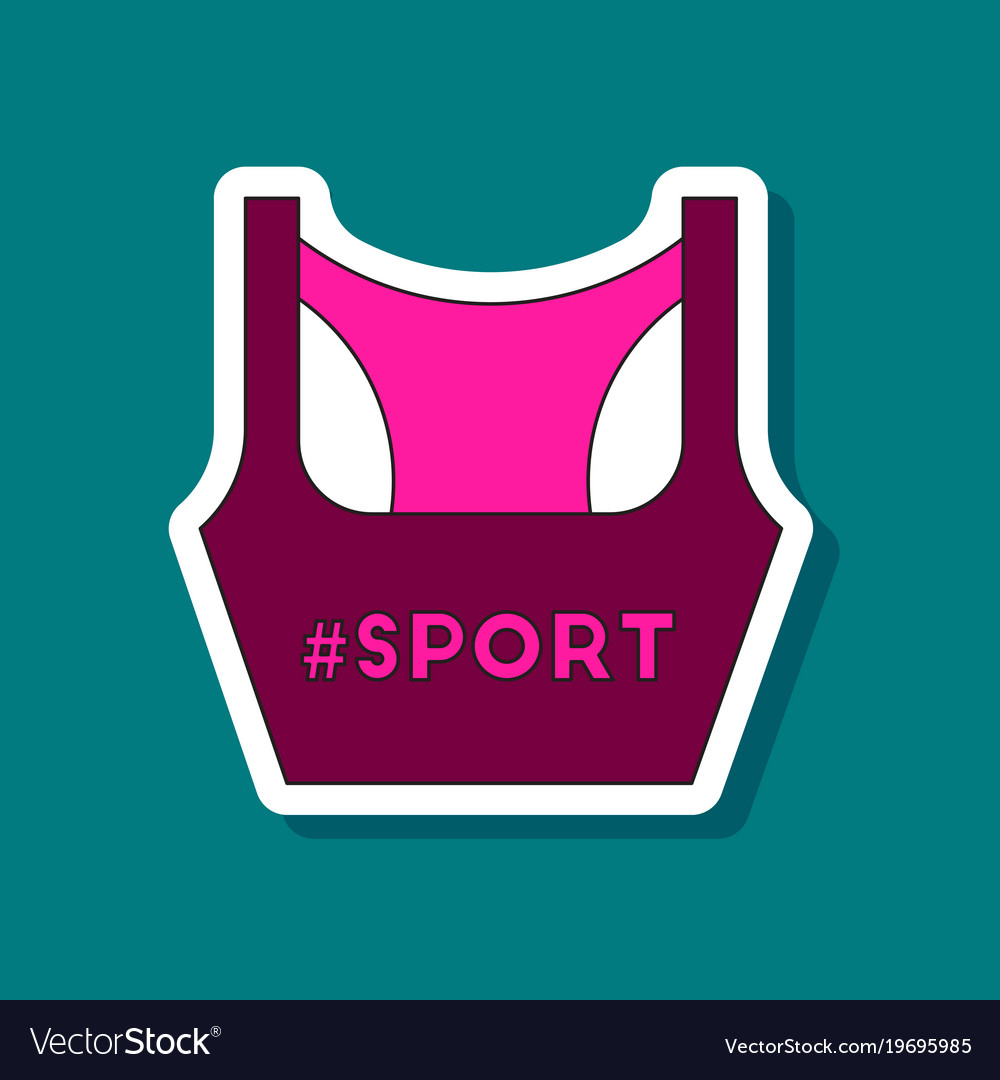 Paper sticker on stylish background sports top