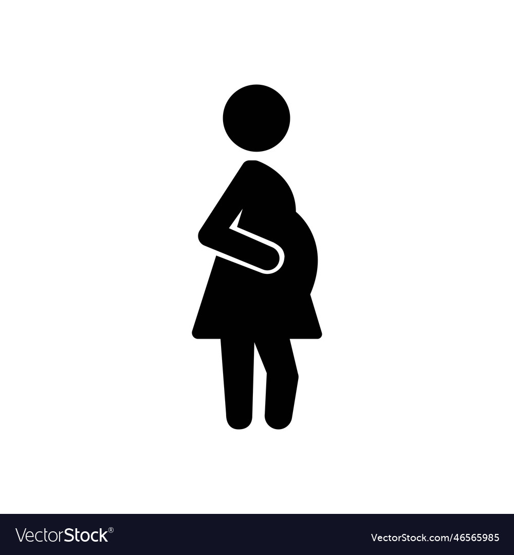 Pregnant woman simple black icon Royalty Free Vector Image