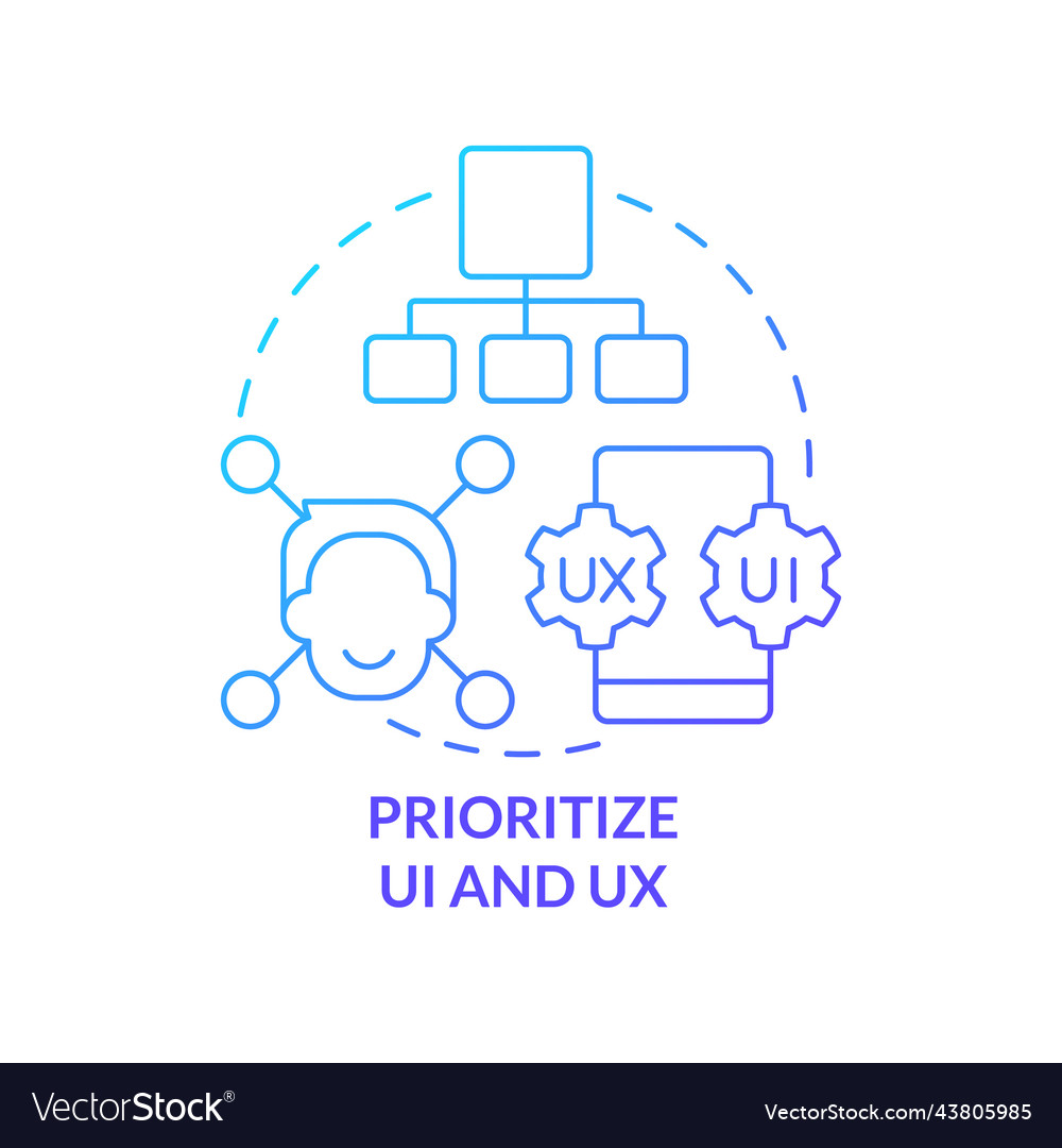 Prioritize ui and ux blue gradient concept icon vector image Prioritize ui and ux blue gradient concept icon