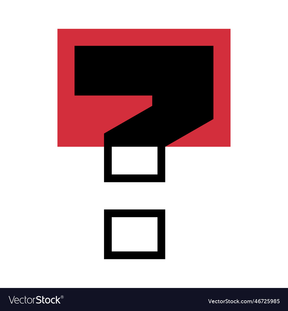Question mark or interrogation point with red