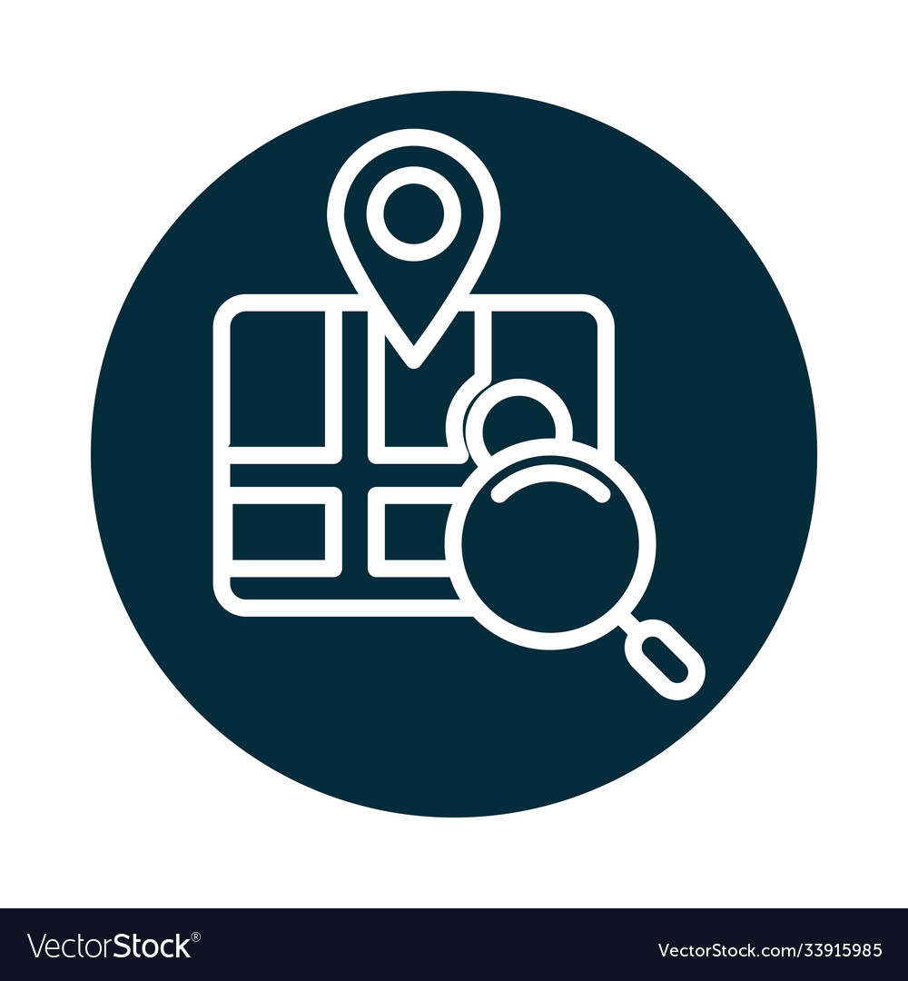 Search icon gps navigation pointer magnifier