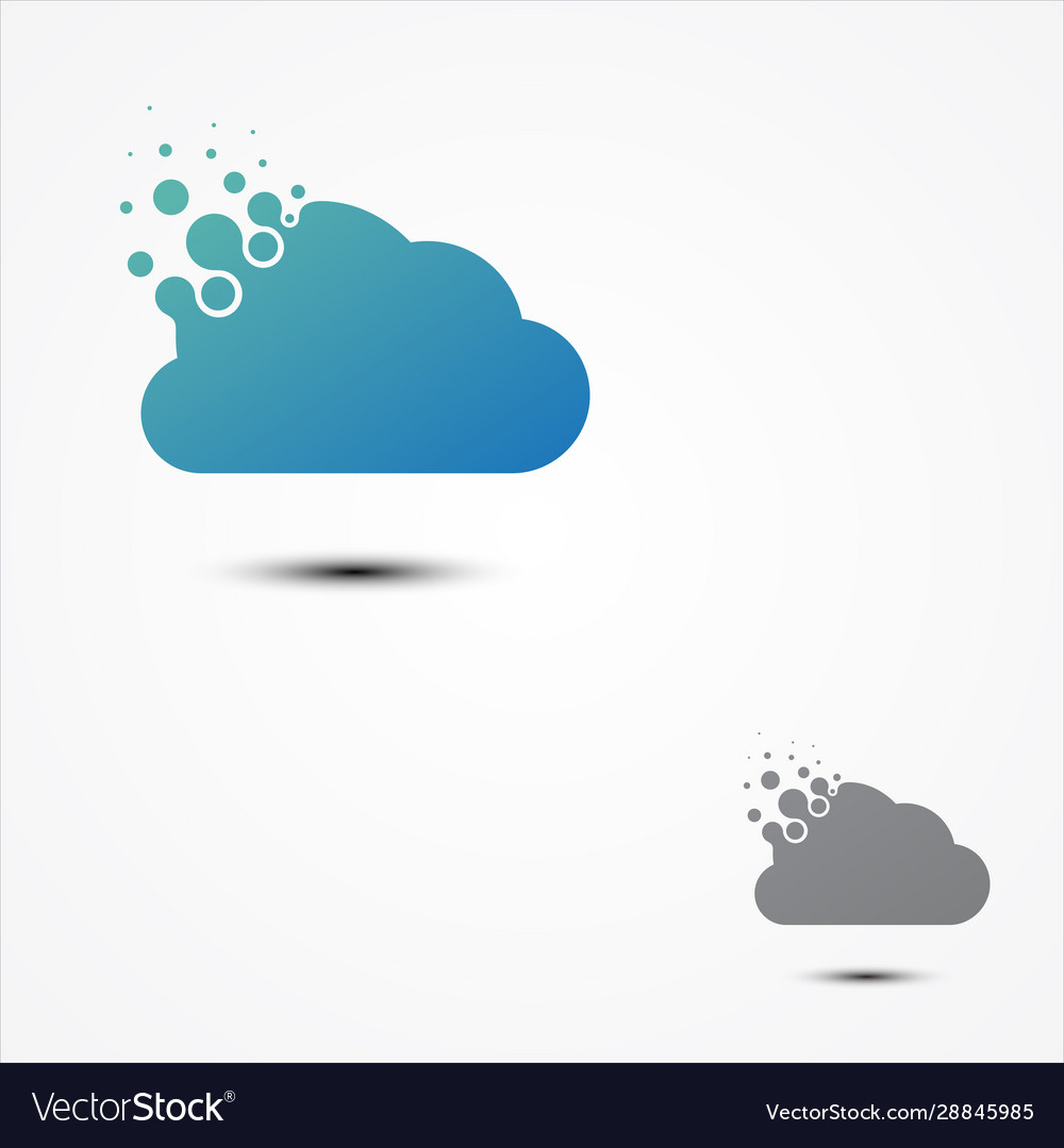 Simple cloud pixel design in flat style
