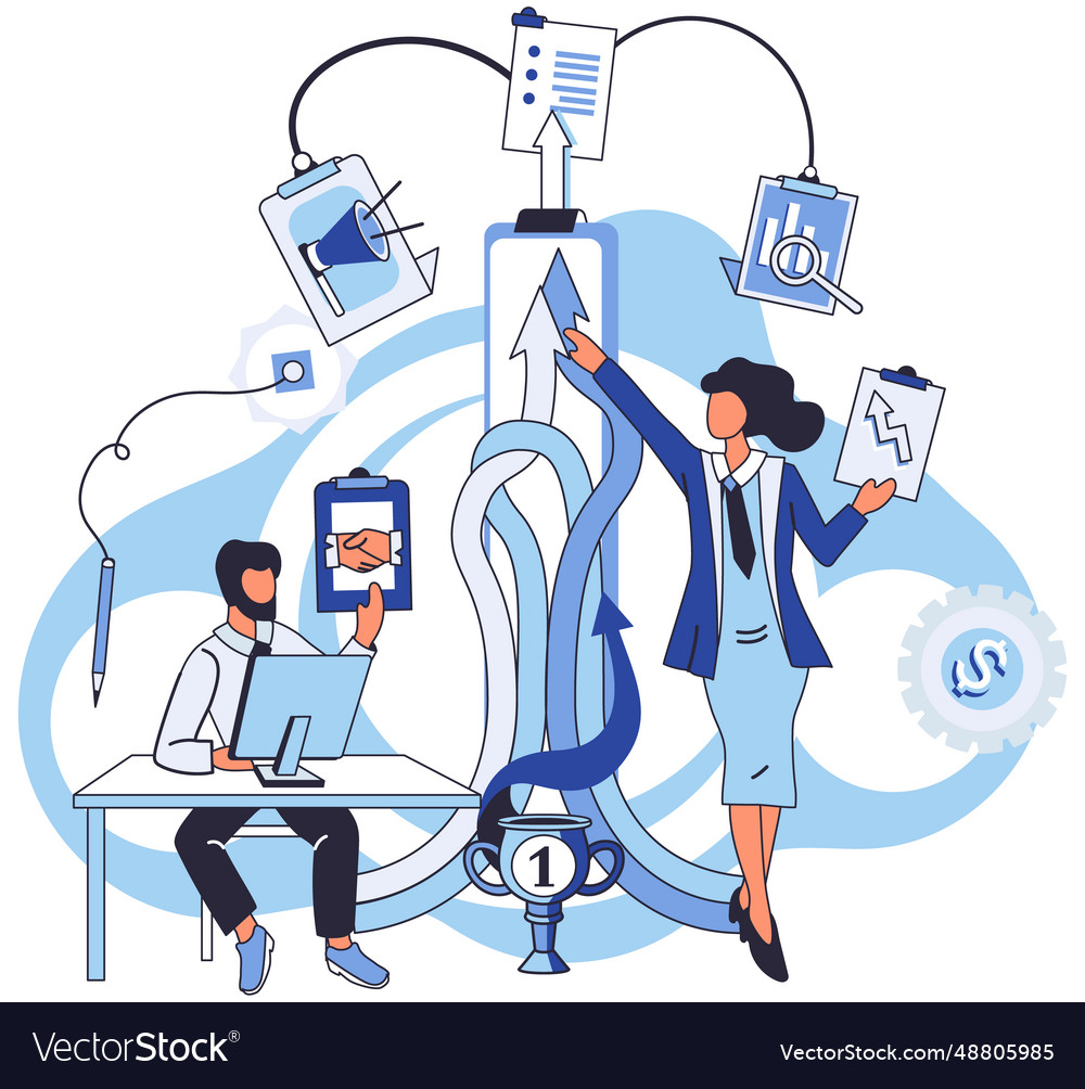 Team solving complex problems teamwork vector image Team solving complex problems teamwork