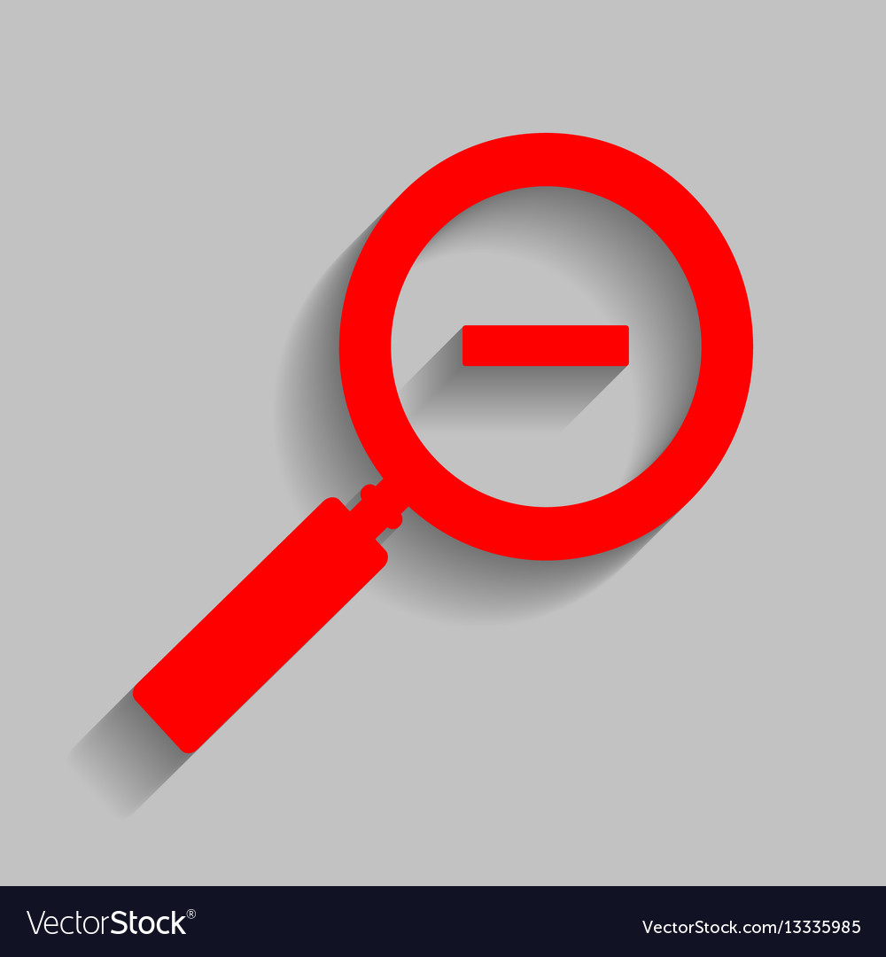 Zoom sign red icon with soft