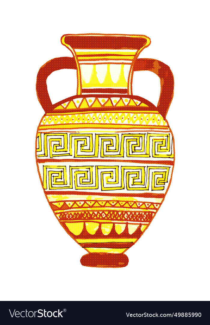 Ancient amphora with two handles isolated Vector Image