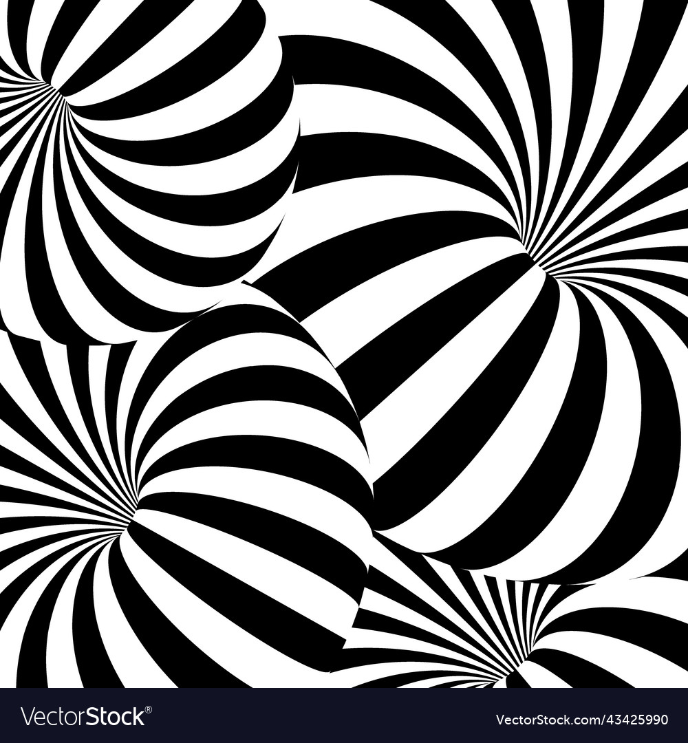 Black and white optical illusion abstract Vector Image