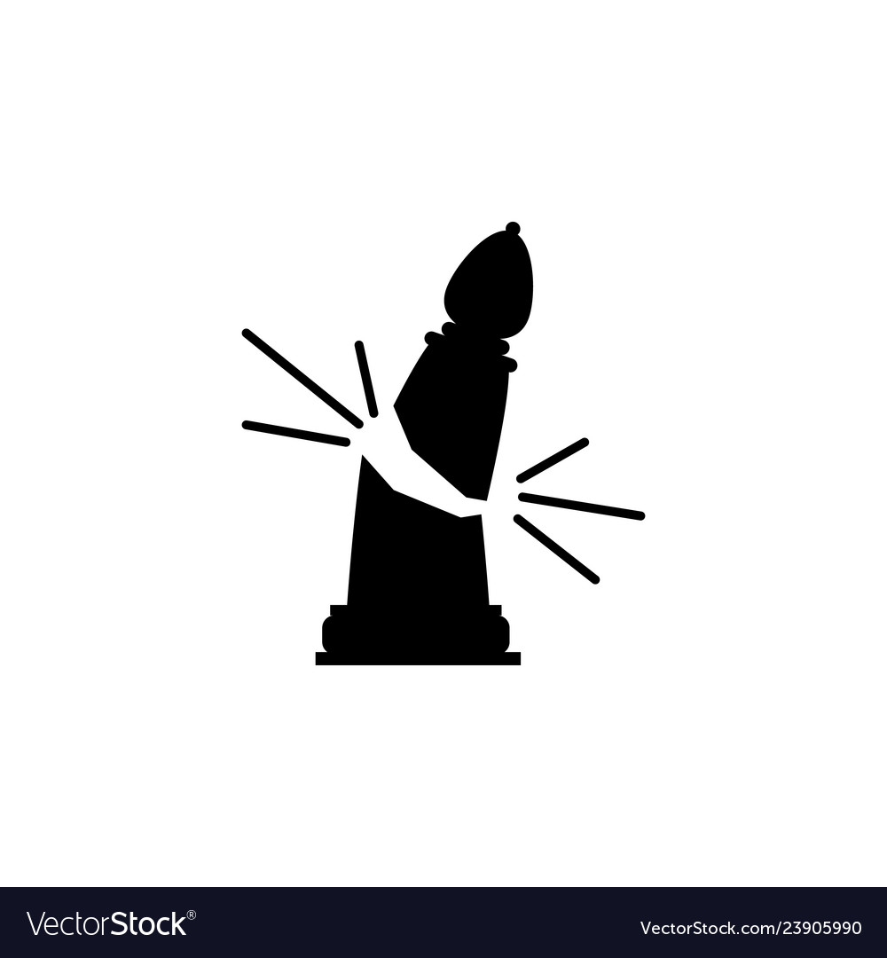 Broken check icon element of chess for mobile vector image Broken check icon element of chess for mobile