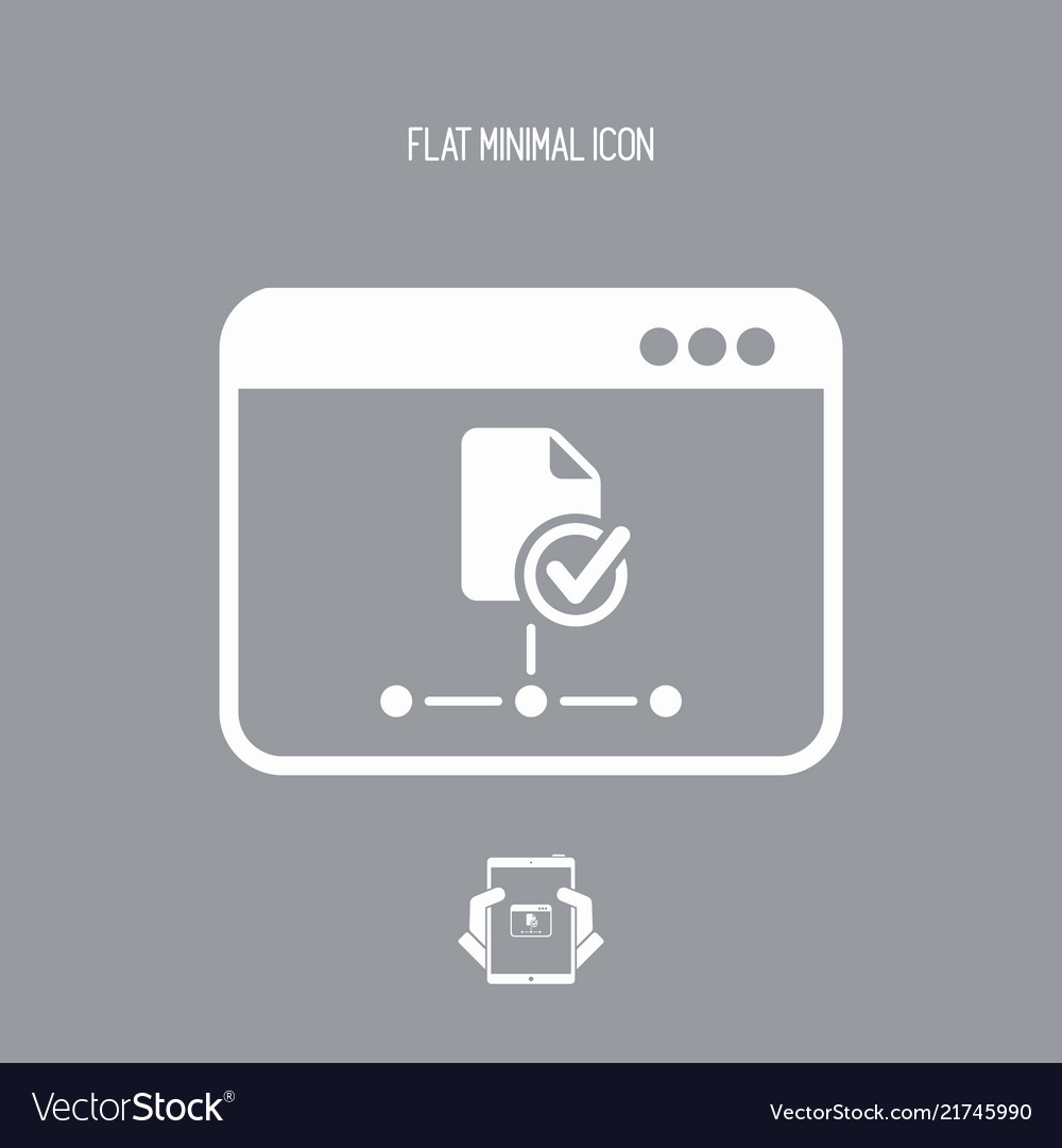 Check network window - flat minimal icon Vector Image Check network window - flat minimal icon