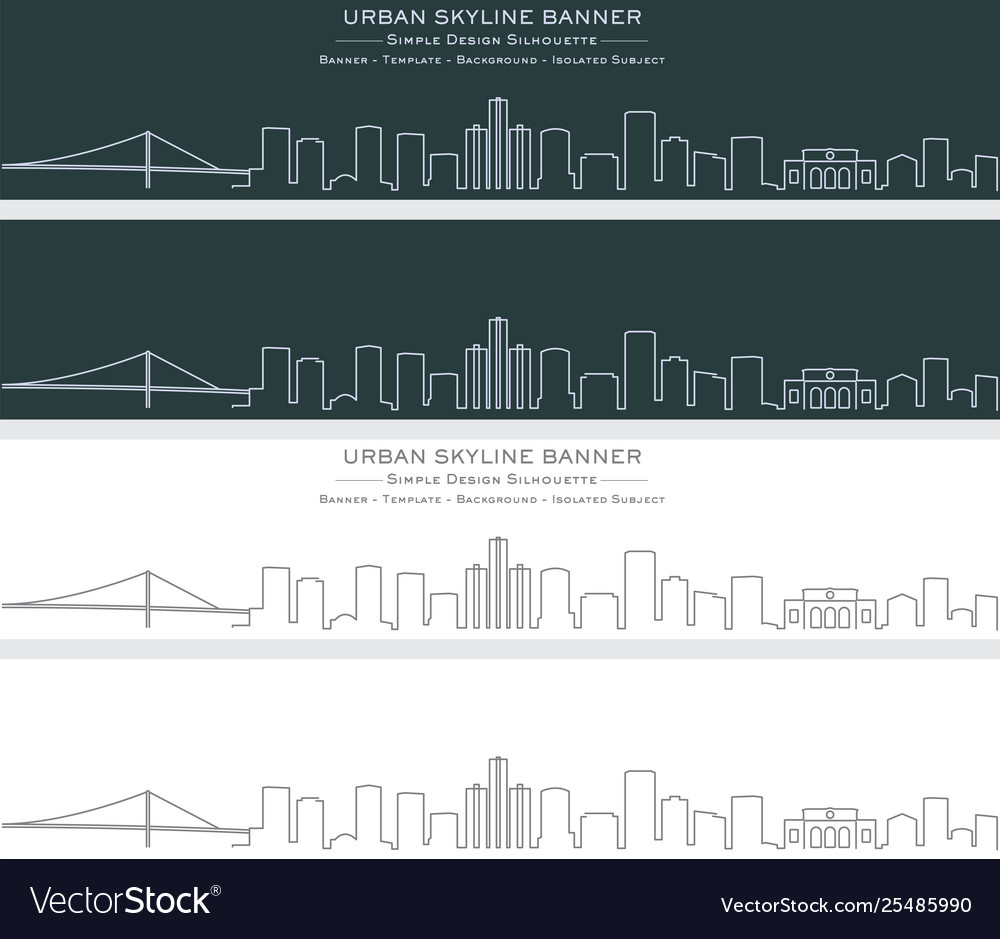 Detroit single line skyline banner Royalty Free Vector Image