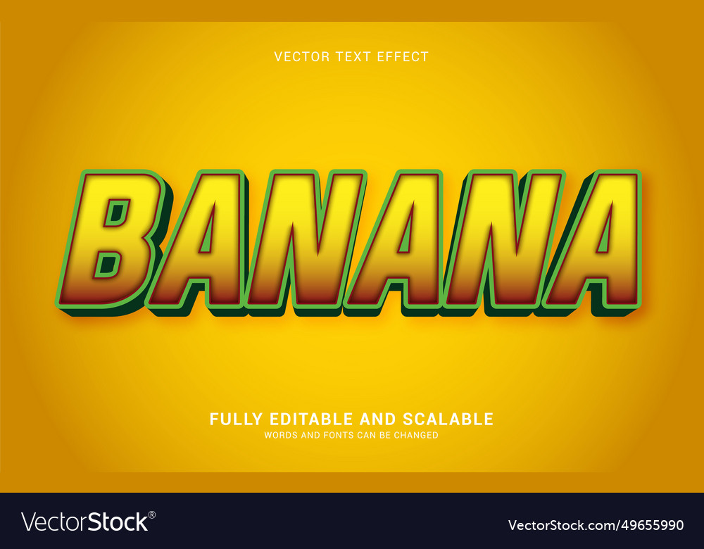 Editable text effect banana style