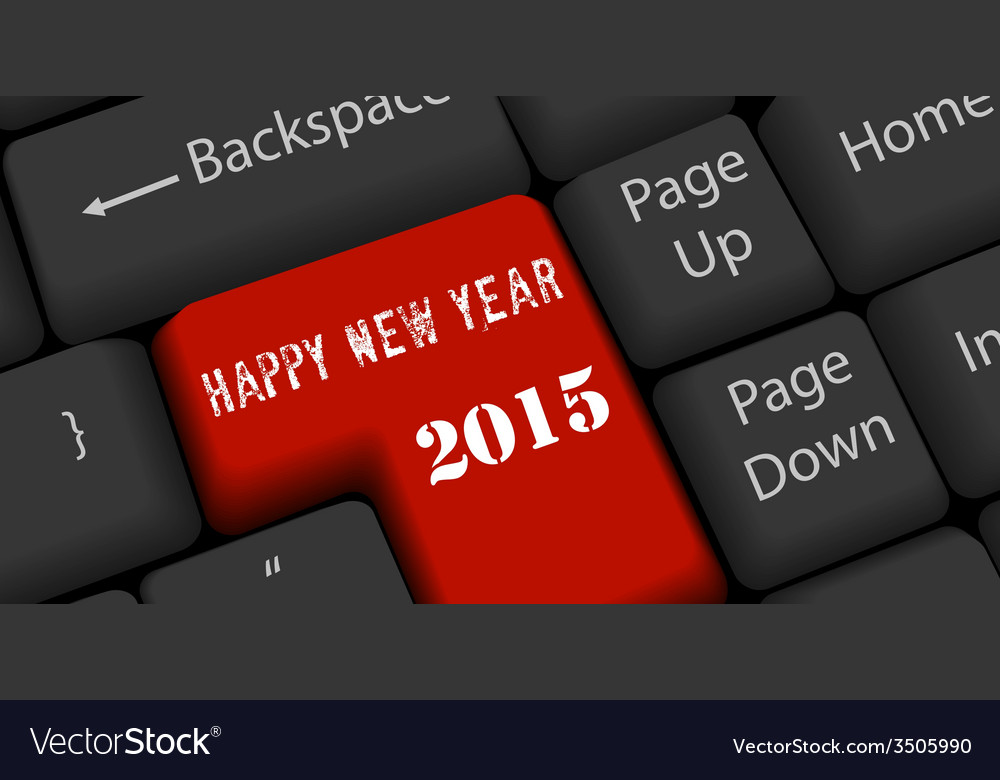 Happy new year on enter keyboard