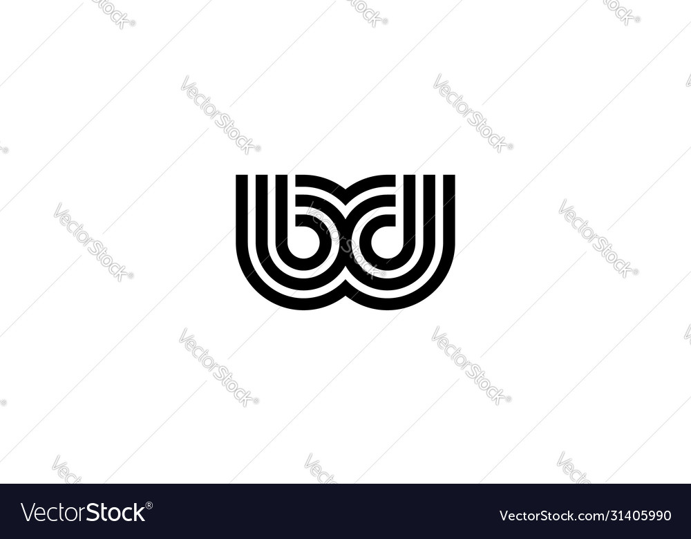 Initial b and d with line style logo design Vector Image Initial b and d with line style logo design