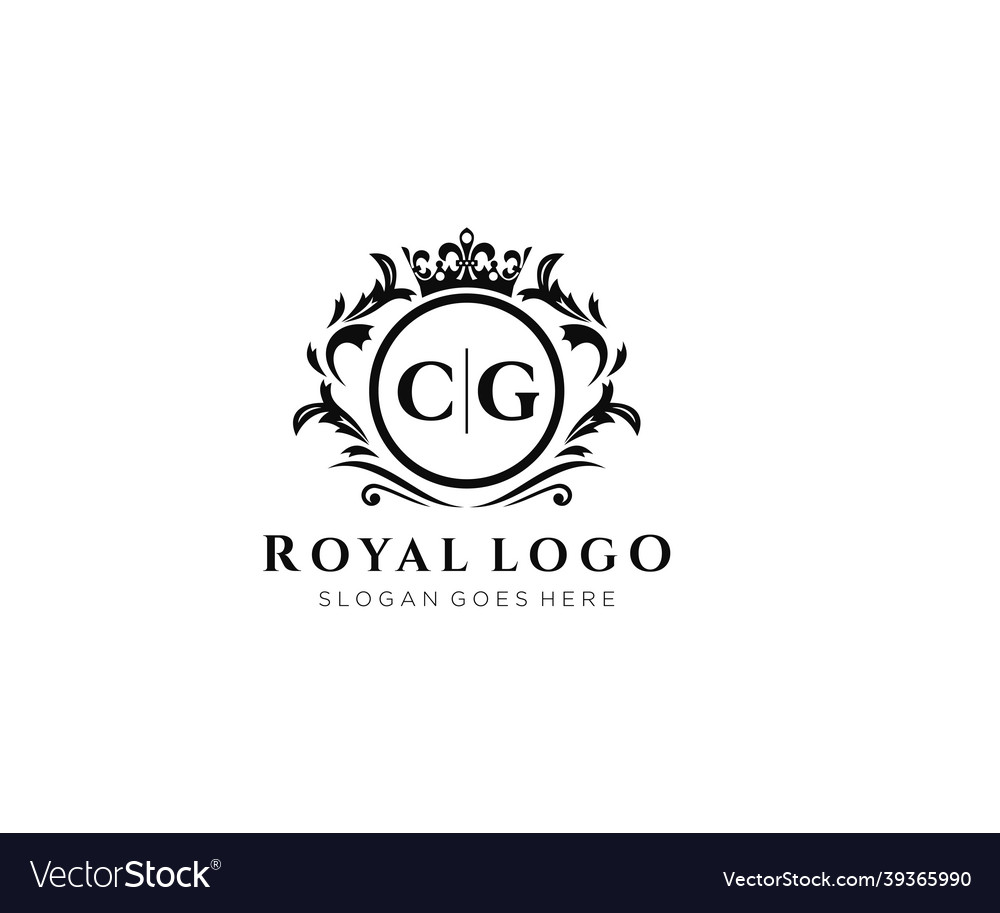 Initial cg letter luxurious brand logo template