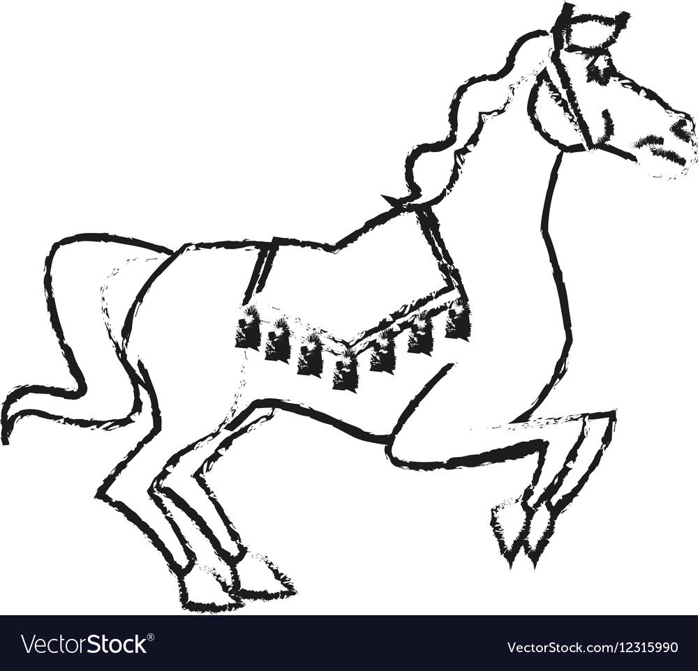 Isolated carnival horse design