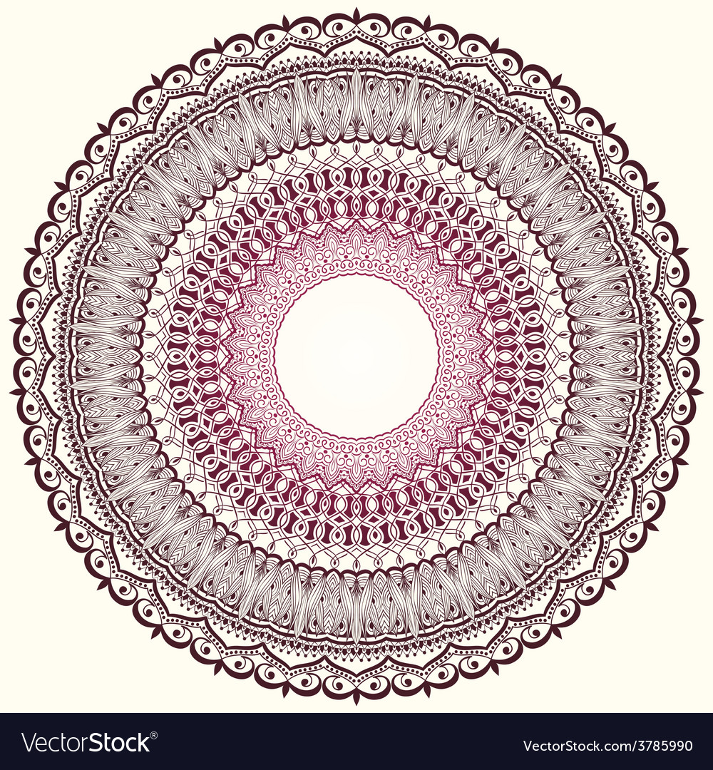 Ornamental round lace with damask