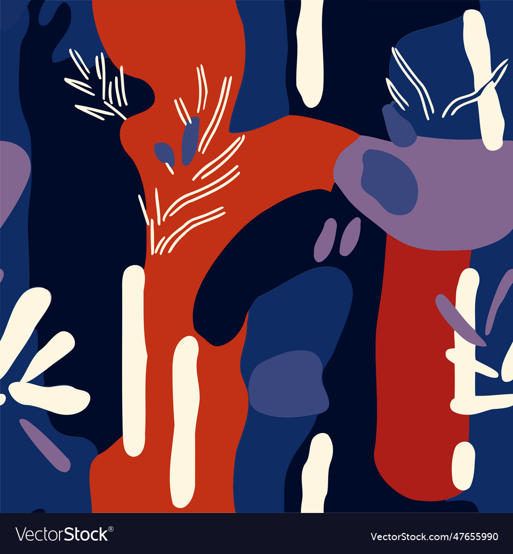 Seamless pattern with hand drawn abstract shapes