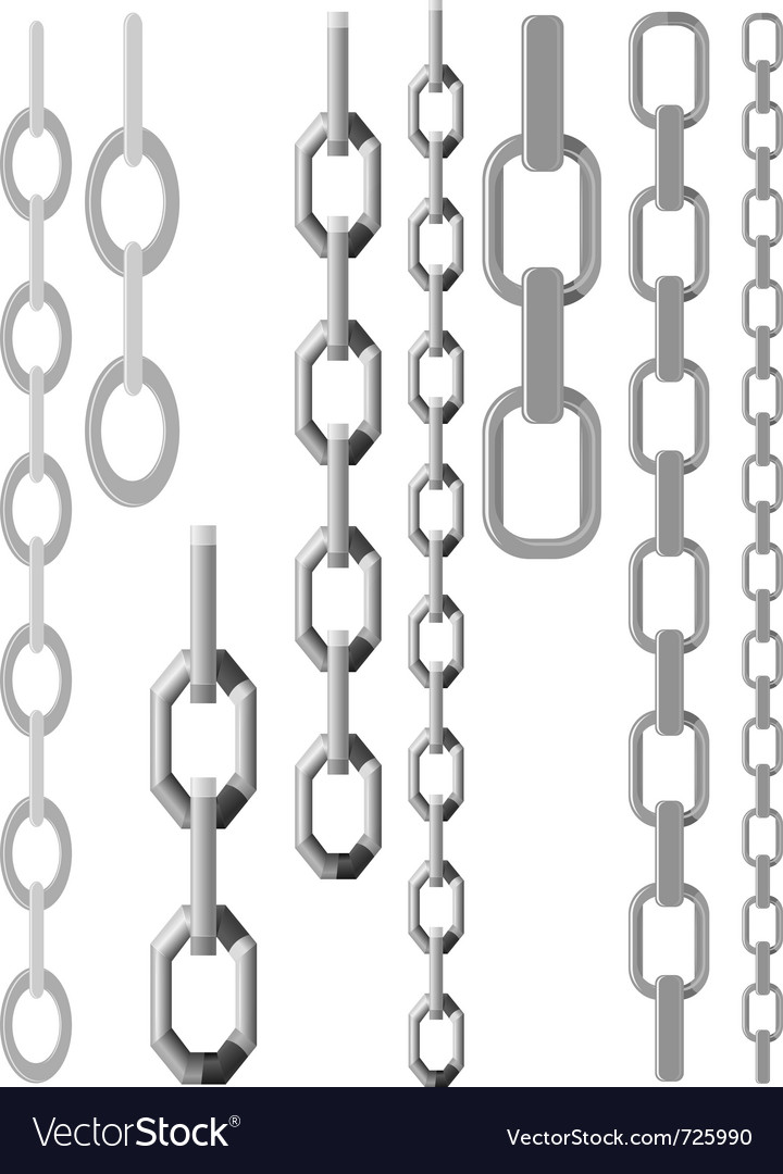 Set of chains Royalty Free Vector Image - VectorStock