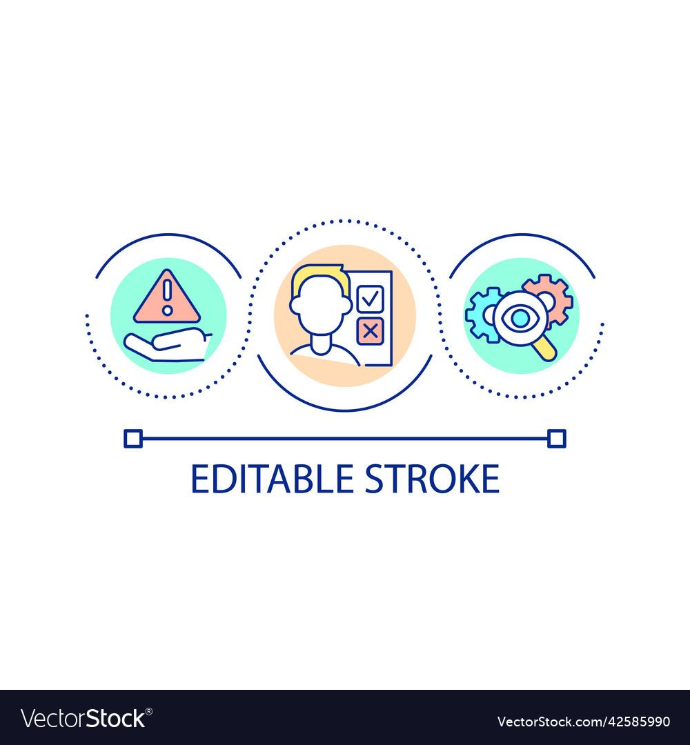 Thoughtful decision making loop concept icon