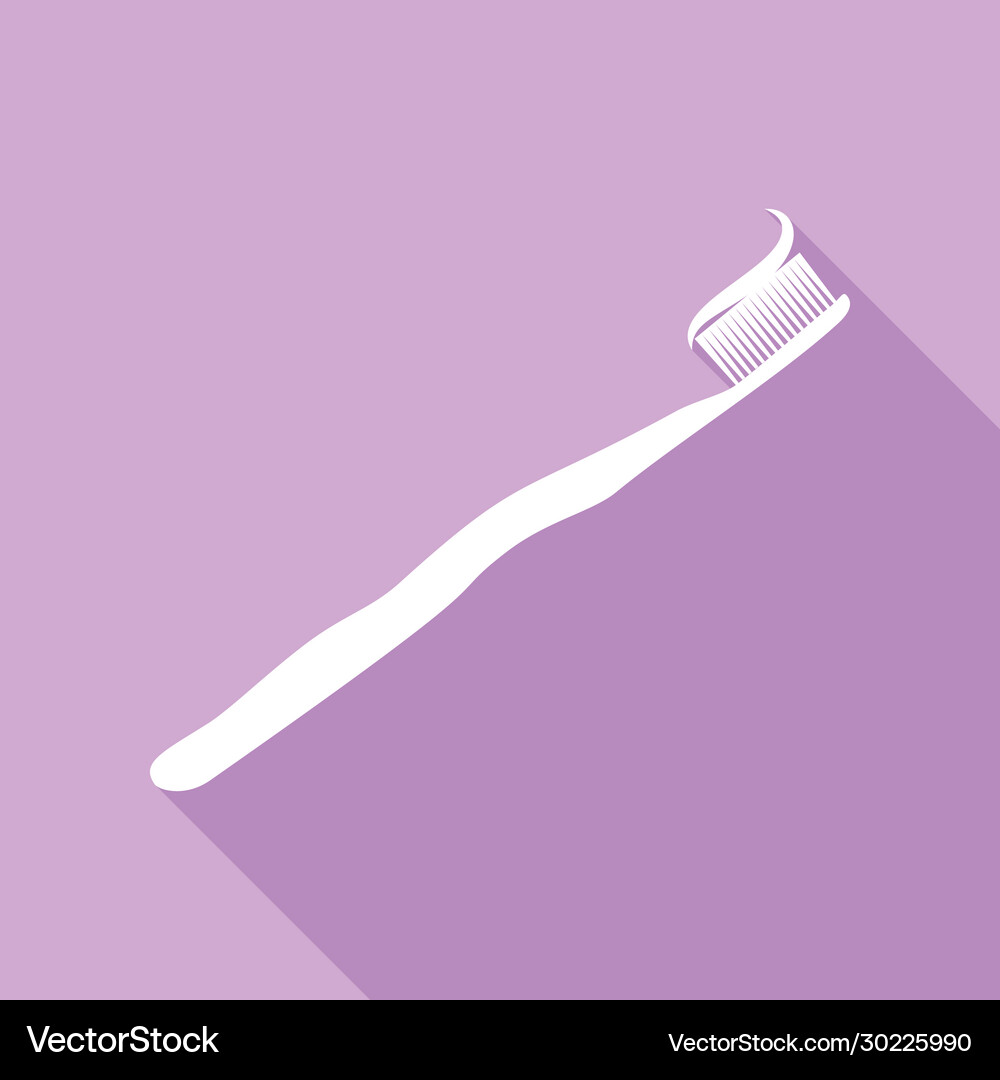 Toothbrush with applied toothpaste portion white Vector Image