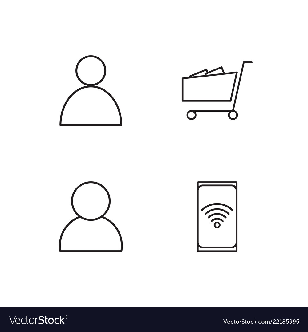 Business simple outlined icons set