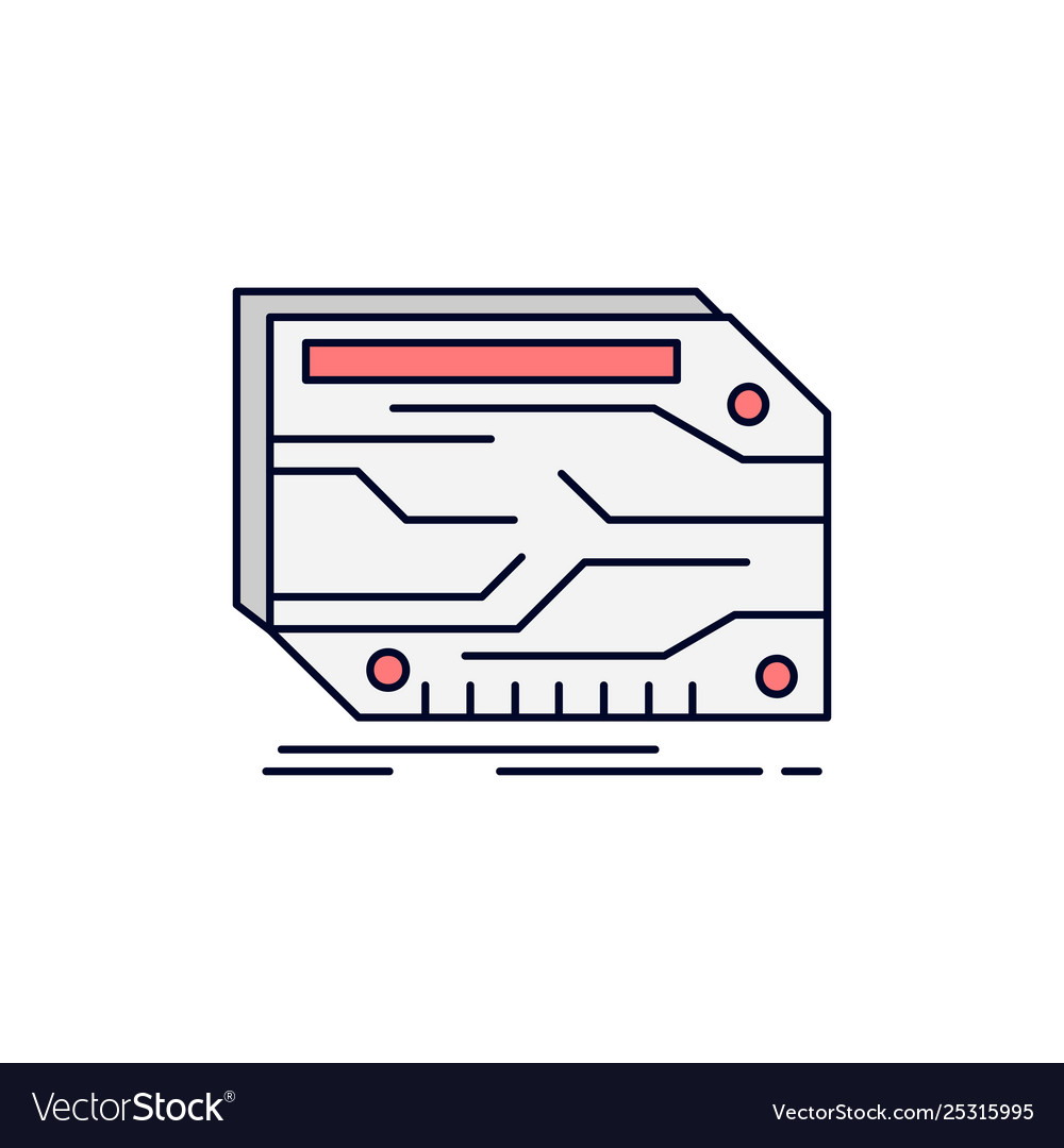 Card component custom electronic memory flat vector image Card component custom electronic memory flat