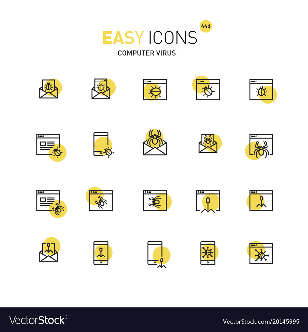 Computer Security Icons - Flat Style