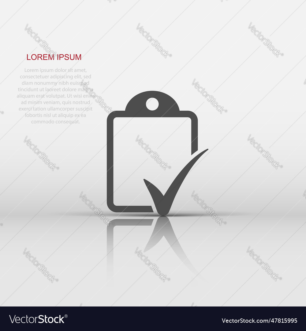 Document checklist icon in flat style report Vector Image Document checklist icon in flat style report