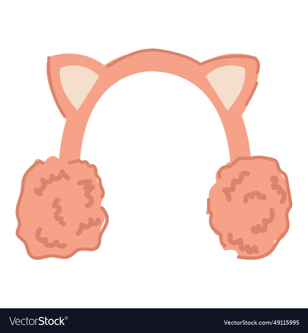 Doodle style pink earmuffs cute winter headwear