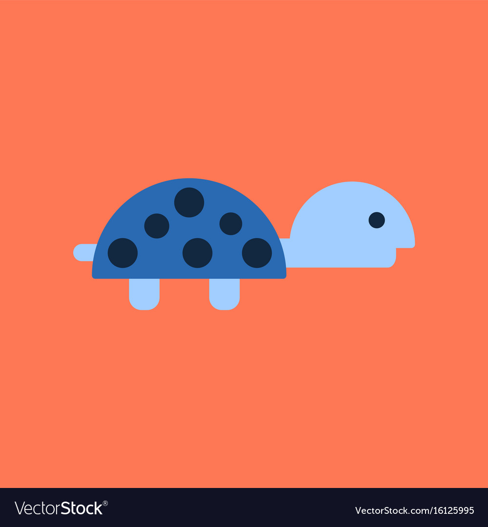 Flat icon on background turtle