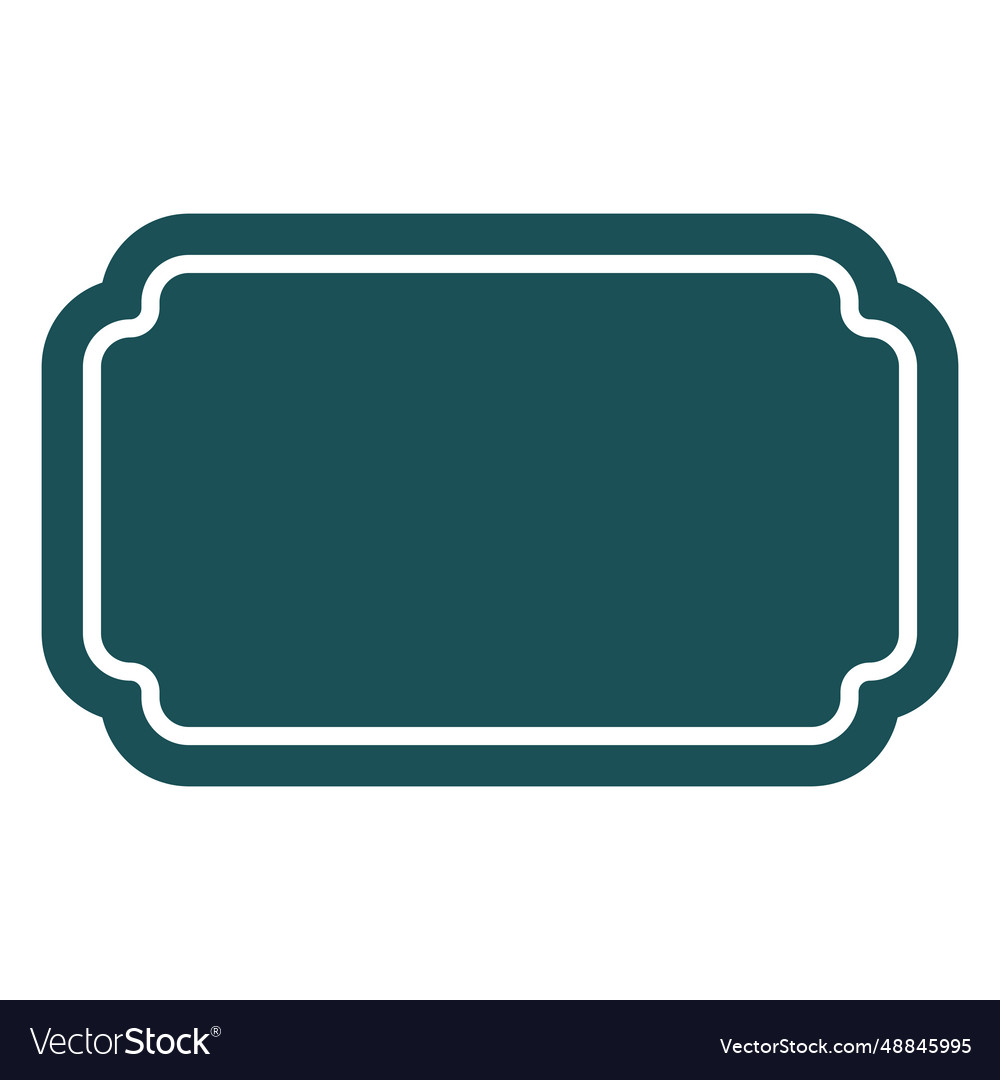 Flat rectangular label vector image Flat rectangular label