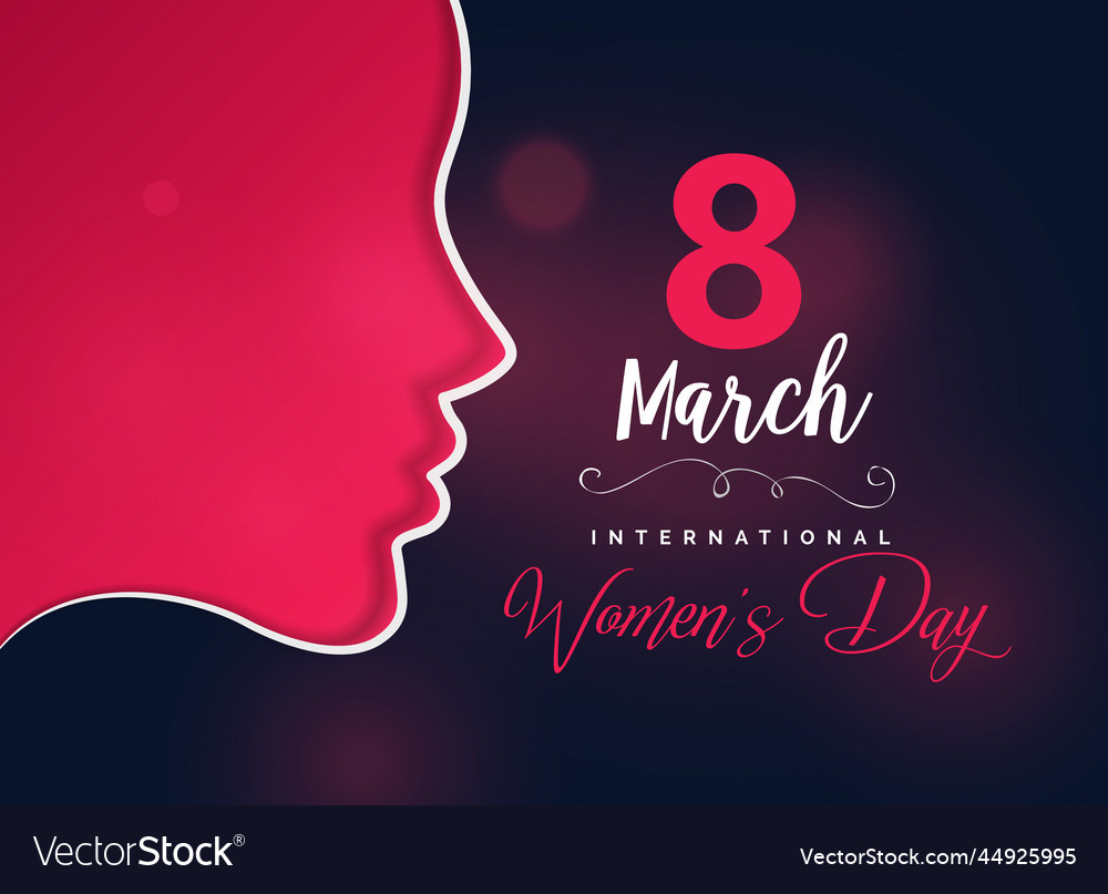 Happy womens day greeting design with female face Vector Image