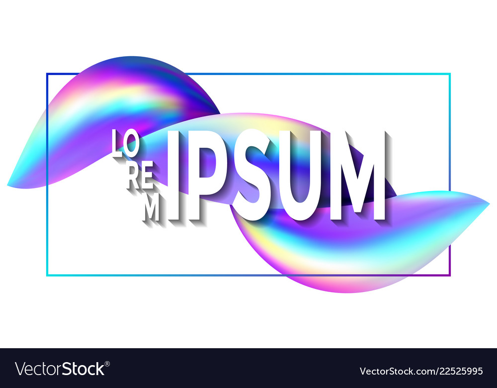 Holographic Banner With Frame And Gradient Vector Image