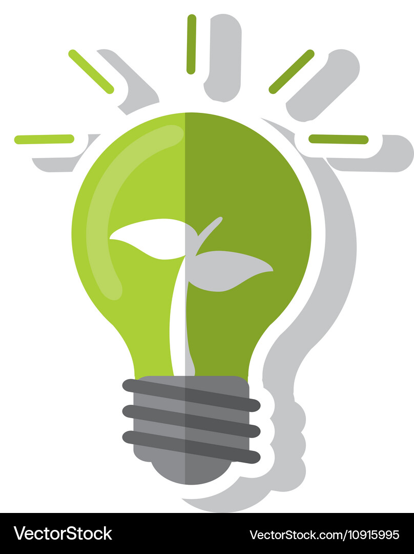 Isolated leaf inside light bulb design Royalty Free Vector
