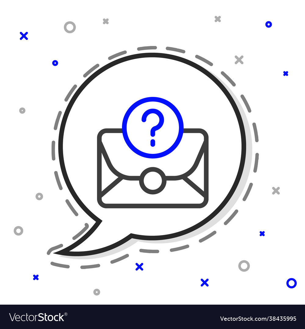 Line envelope with question mark icon isolated vector image Line envelope with question mark icon isolated