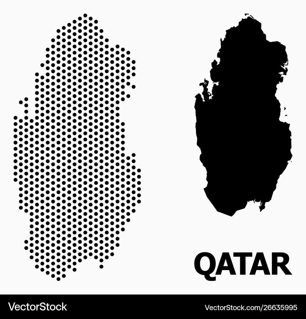 Pixel mosaic map qatar Royalty Free Vector Image
