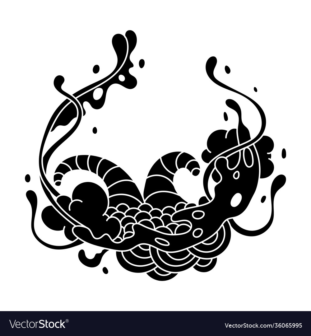Print with slime and tentacles vector image Print with slime and tentacles