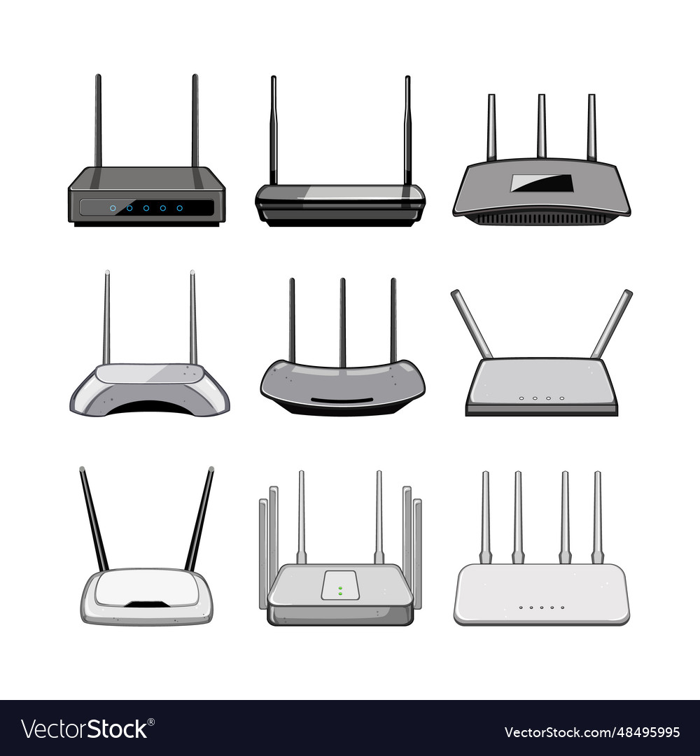 Router Set Cartoon