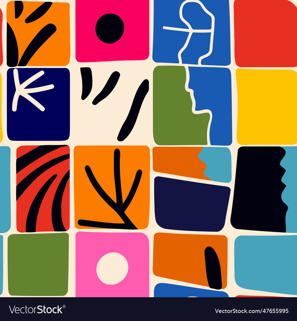 Seamless pattern with abstract geometric shapes