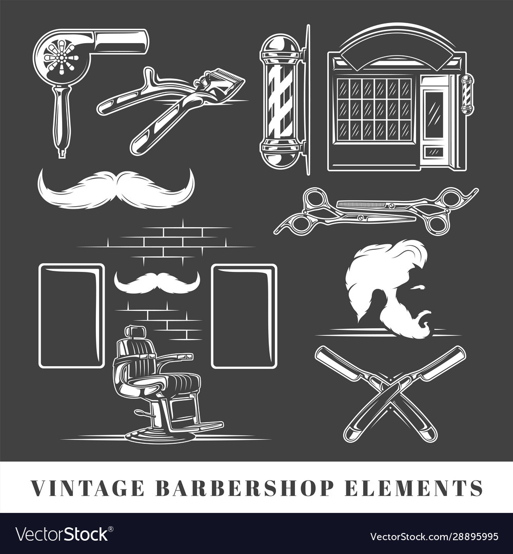 Set elements barbershop vector image Set elements barbershop
