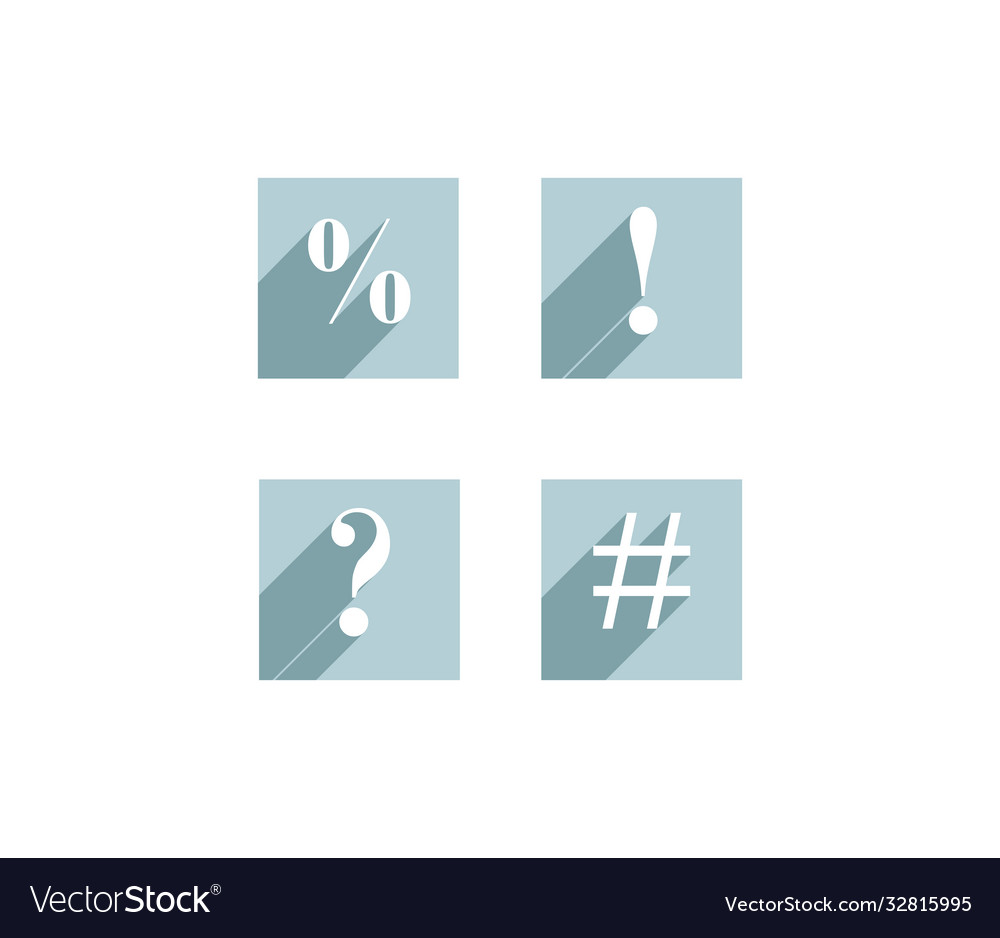 Set flat icons with exclamation and question