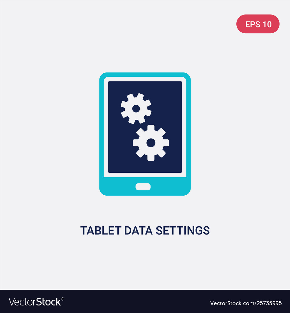 Two color tablet data settings icon from computer