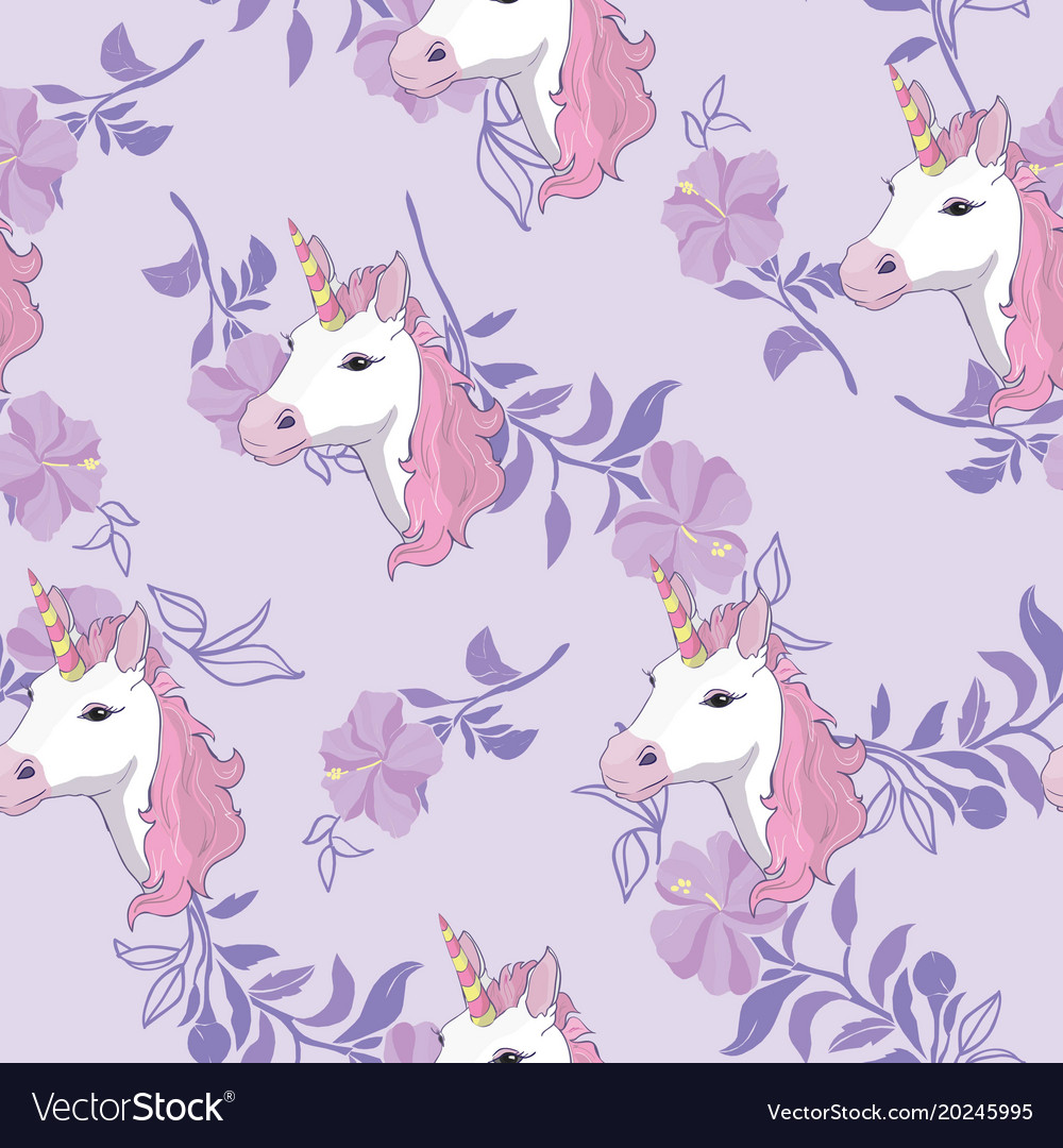 Unicorn and rainbow seamless pattern isolated