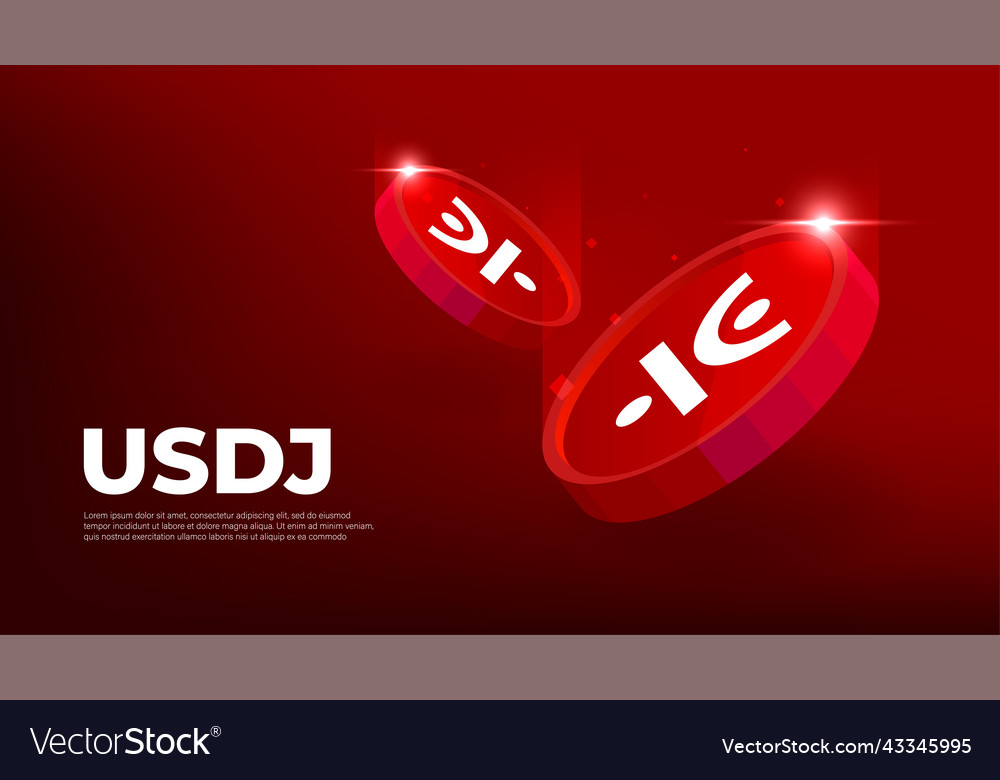 Usdj coin cryptocurrency concept banner background