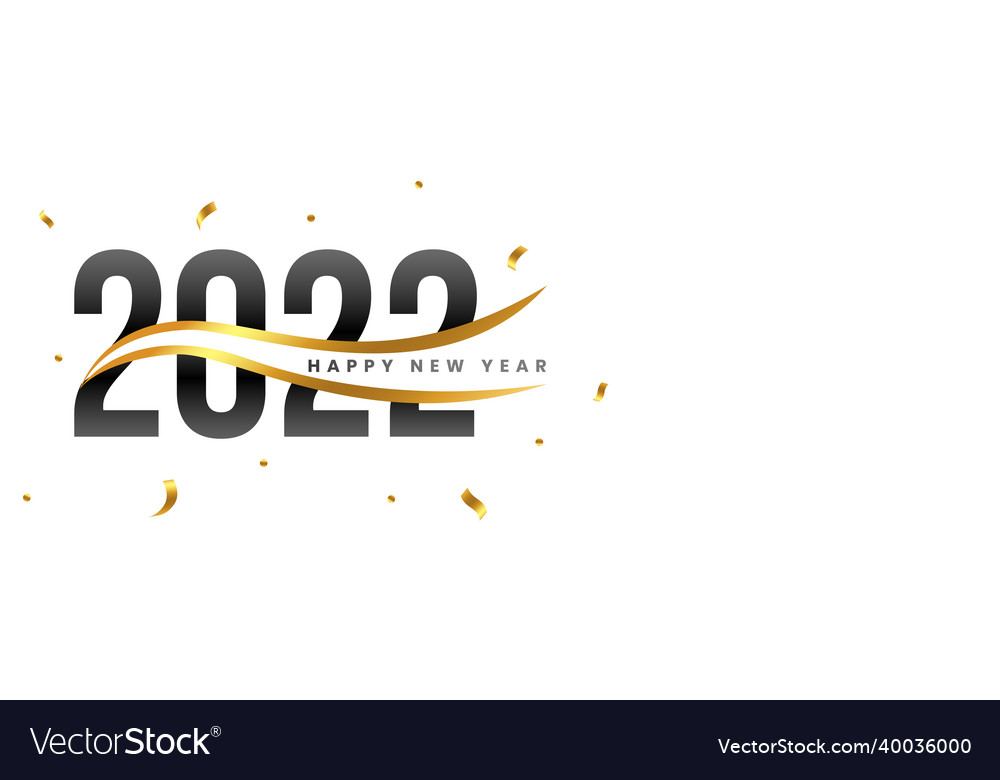 2022 happy new year confetti white banner design Vector Image