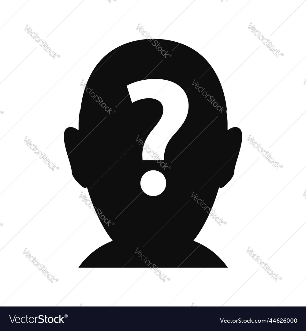 A problem question head icon flat Royalty Free Vector Image