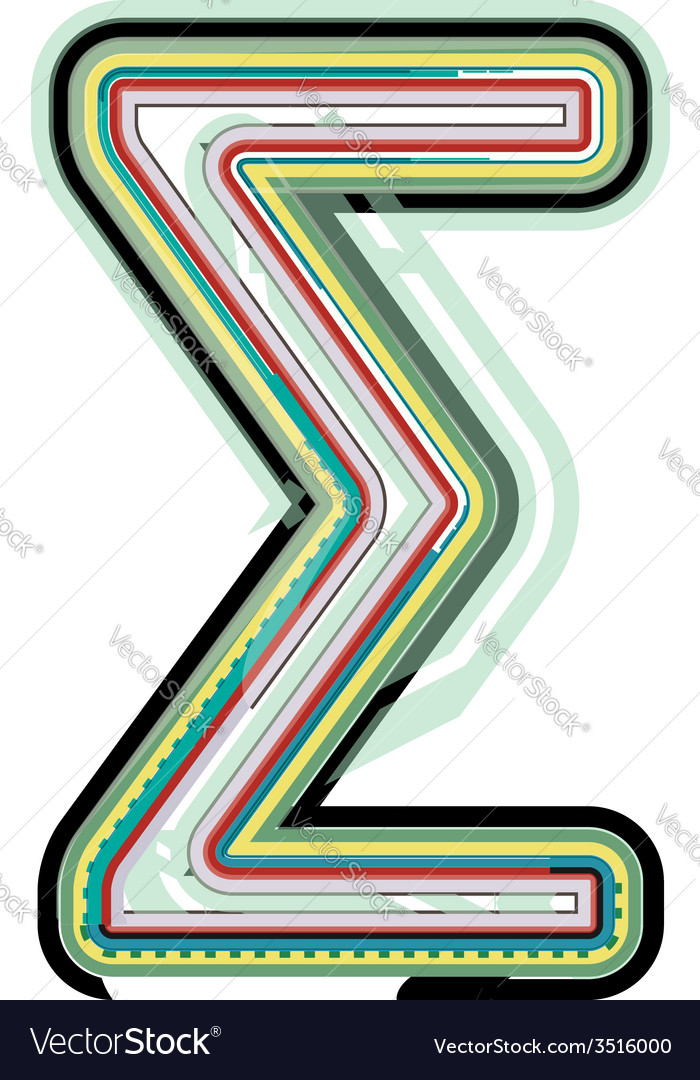 Abstract Colorful Sigma Sum Sign Royalty Free Vector Image