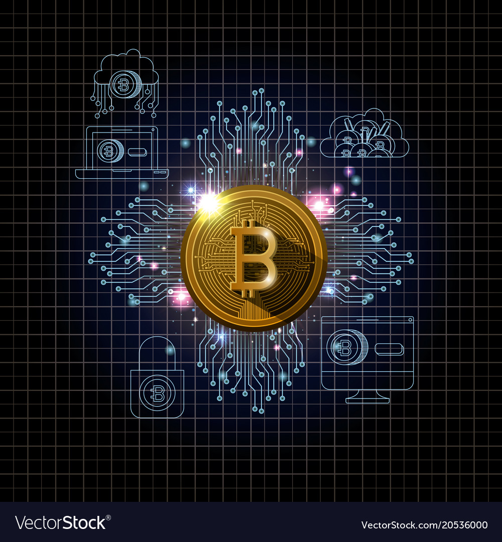 Bitcoin mining set icons