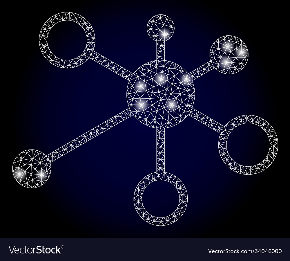 Bright web net relations with light spots vector image Bright web net relations with light spots